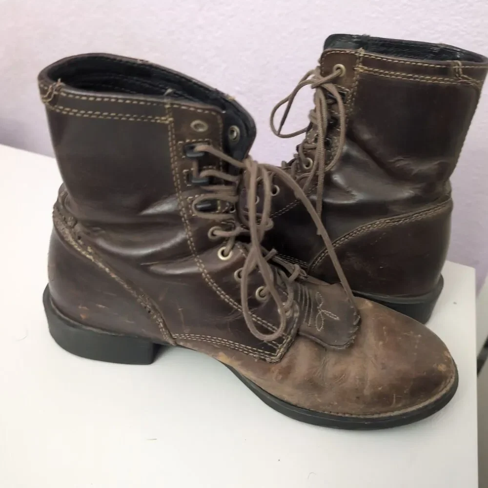Ariat Heritage Lacer Boots mens 8.5 Distressed Brown Leather Ariat Heritage Boot